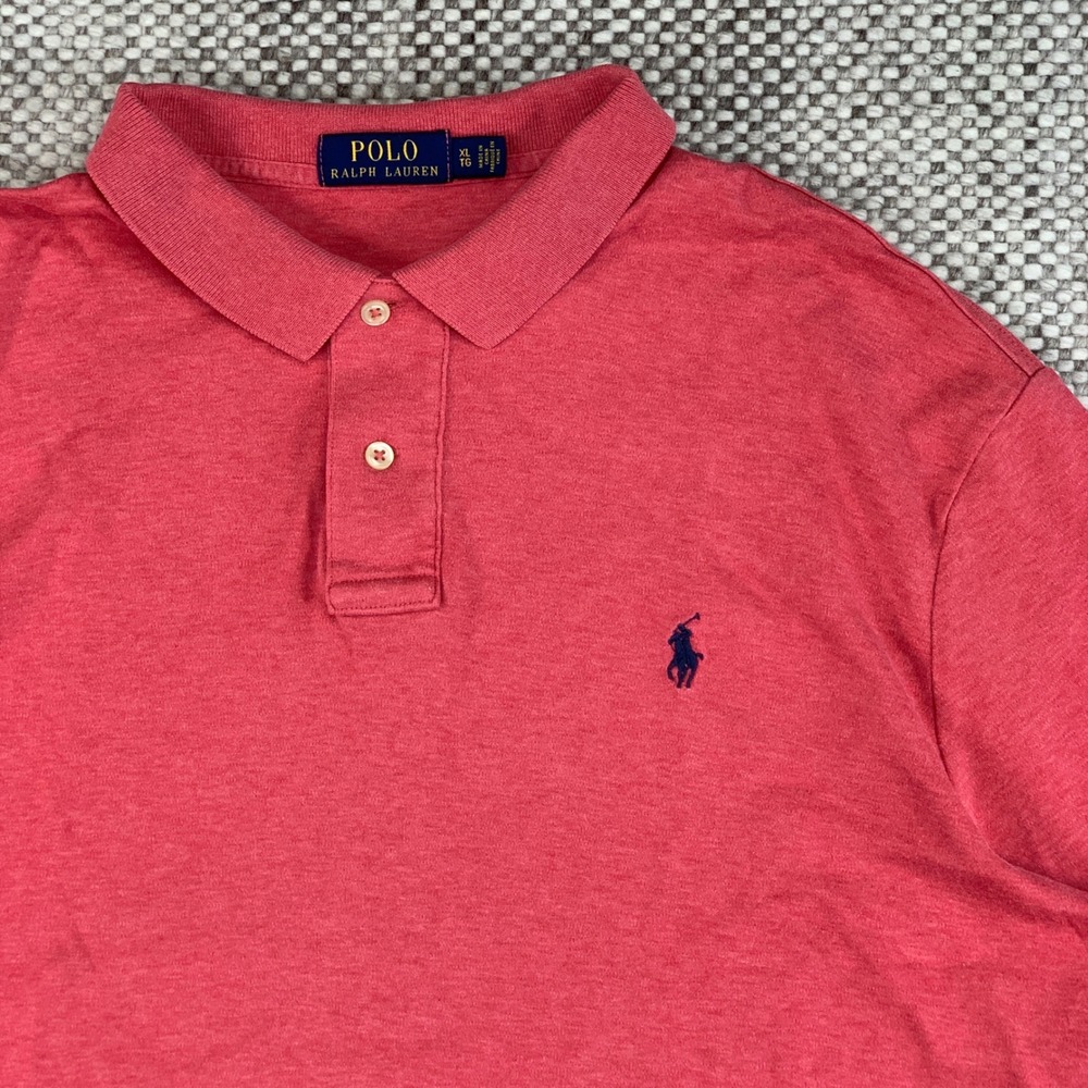 Polo Ralph Lauren Shirt Mens XL Red Heather Short Sleeve Pony Logo Classic Polo